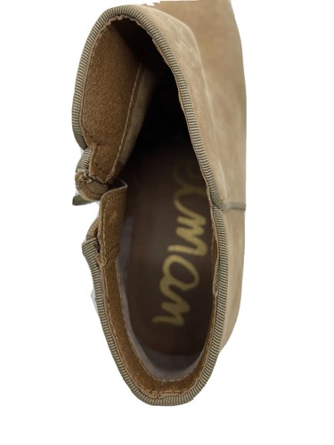 Sam Edelman PETTY Tan Suede Ankle Boot Bootie Size 8 Block Heel Side Zipper - 第 4/8 張圖片