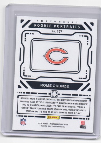 2024 Panini Photogenic Rome Odunze Rookie Portraits Red /49 SP Bears #157 - Picture 2 of 2