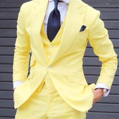 Wedding Groom Men Suits Slim Business Fit Blazer Wide Peak Lapel 3Pcs Jacket - Picture 15 of 17