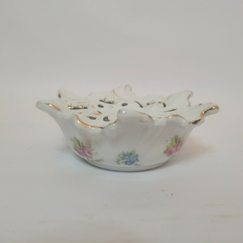 Antique Furstenberg Porcelain Potpourri Bowl Diffuser Floral Brunswick Germany - Picture 3 of 12