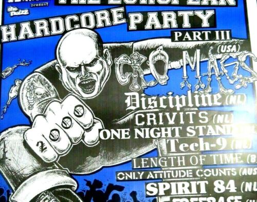 Poster Cro-Mags European Gig 2000 firmato a mano dall'artista raro Olanda - Foto 3 di 3