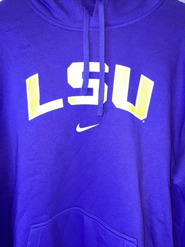 LSU Tigers Nike Club Arch Fleece Hoodie - Purple - Men's XL **NEW** - Picture 2 of 6