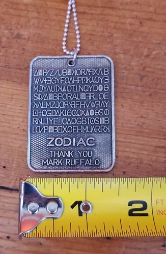 Zodiac Killer Mark Ruffalo Crew Wrap Gift Dog Tag Fincher Italy 925 Chain Vtg - Picture 5 of 7