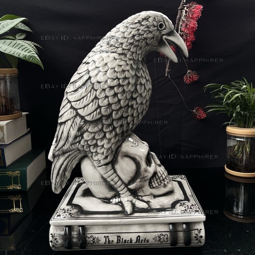 Garden Décor NEIGHBORHOOD NBHD Crow Skull Chamber Ceramics Burner Incense H 32cm - Picture 4 of 24