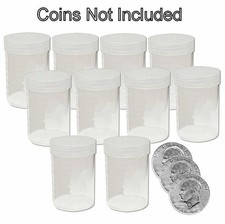 Round Large Dollar Coin Storage Tubes 38mm by BCW 10 pack