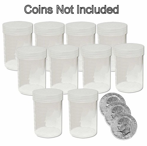 Round Large Dollar Coin Storage Tubes 38mm by BCW 10 pack - Picture 1 of 2