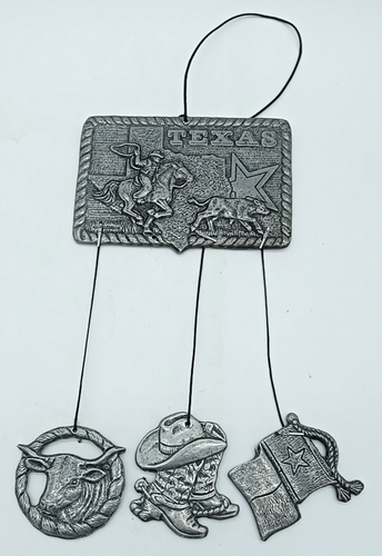Vintage Carson Pewter Metal Texas Wind Chime
