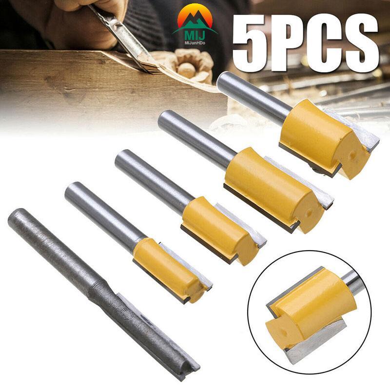 Dado Router Bit Set For Woodworking Trimming Cutt & 5Pcs 1/4'' Shank Straight