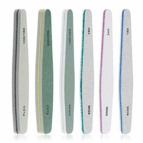 Pro doppelseitige Maniküre Nagelfeile Schmirgelbretter Puffer Glitzer Feilen 6er Pack - Bild 1 von 6