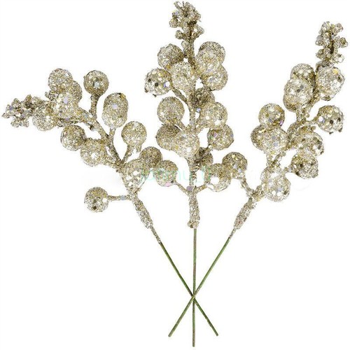 12PCS Artificial Christmas Glitter Berries Stems Xmas Tree Wreath DIY Decor HOT - Picture 18 of 20