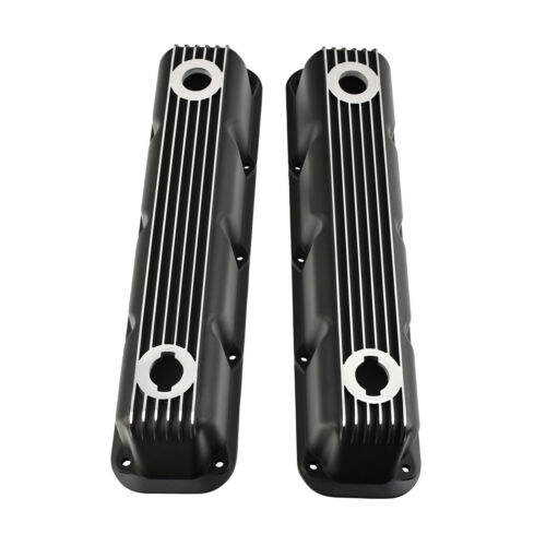 For 1992-Up Mopar Magnum 5.2L/5.9L V8 Black Finned Aluminum Valve Covers - Foto 3 di 8