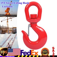 15 Ton Swivel Lifting Hook Heavy Duty Round Rotating Hook with Safety Latch