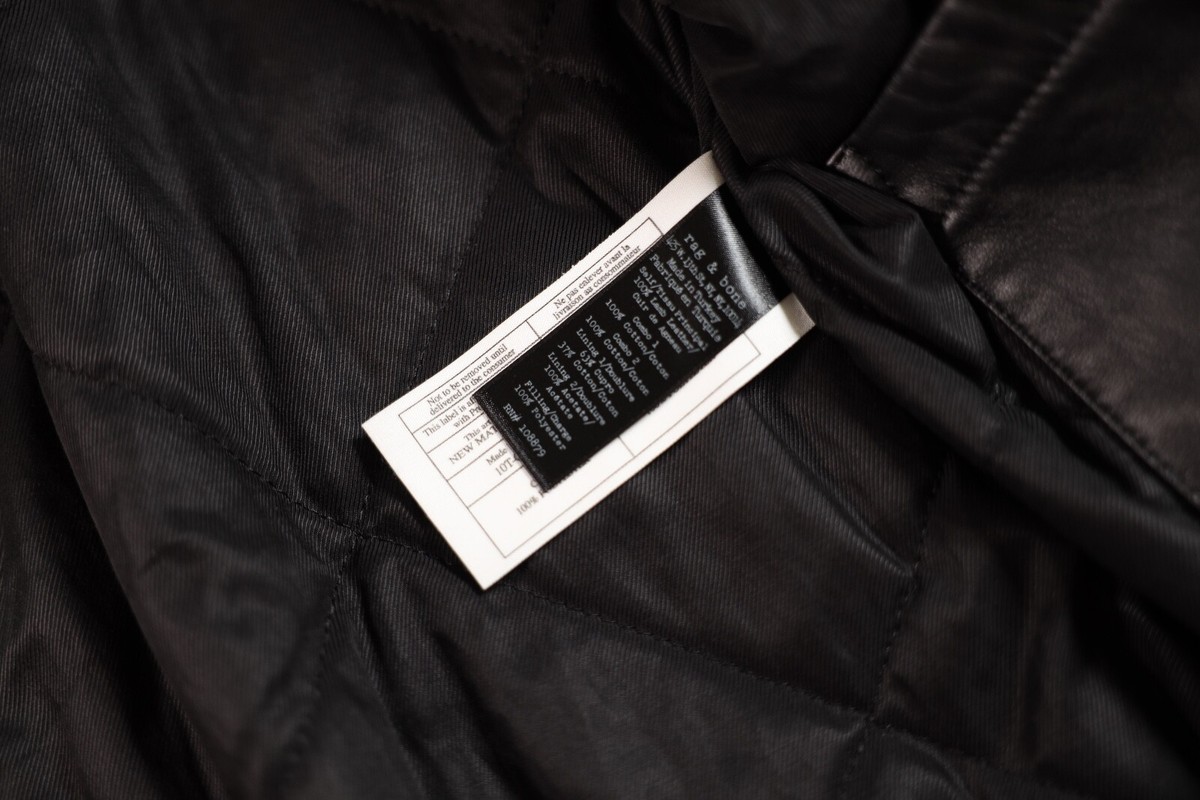 RAG & BONE Men's Lamb Leather Bomber Jacket Sz. XL X-Large RAG & BONE Men's Lamb Leather Bomber Jacket Sz. XL X-Large