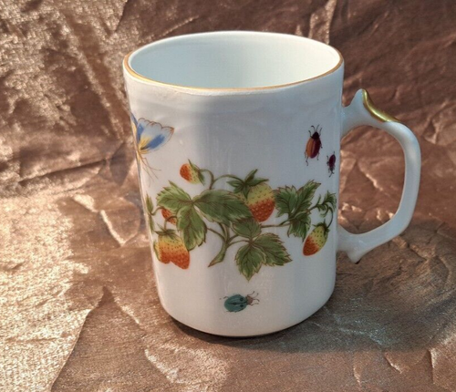 ❤LENWILE ARDALT ARTWARE JAPAN COFFEE MUG GOLD TRIM  - BUTTERFLIES, STRAWBERRIES❤ - Picture 1 of 7