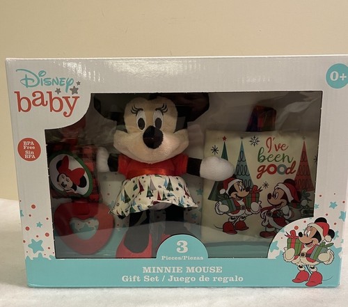 Neu Disney Baby 3 Stück Minnie Mouse Weihnachten Geschenkset Plüsch Rassel Urlaub - Bild 1 von 17