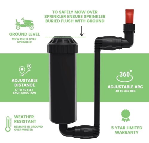 Quick-Snap Buried In-Ground Pop-Up 5" Sprinkler w/Hose Quick Connect QSK-741 - Picture 2 of 6