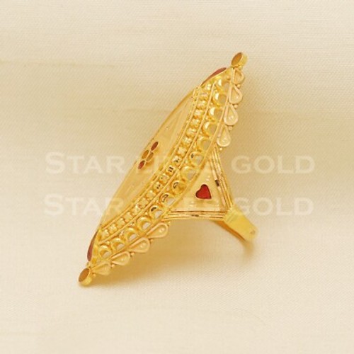 Gold Ring 22k Gold Ring for Women Wedding Jewelry Size 9.5 Handmade Design Ring - Picture 2 of 6