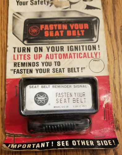 VERY RARE! FEDTRO ELECTRO CAR SEAT BELT SIGNAL LIGHT SEALED UNUSED 1965 NOS - Picture 3 of 8