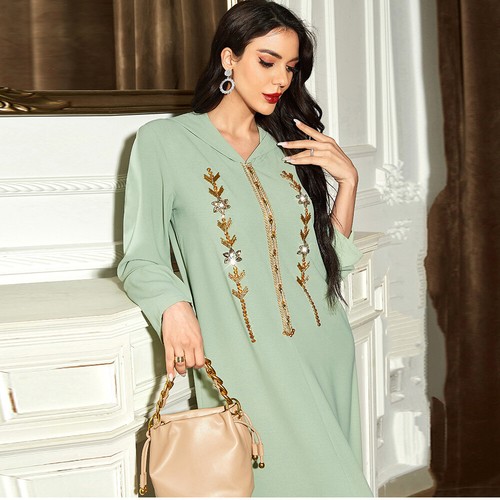 Moroccan Women Muslim Abaya Hooded Long Dress Dubai Kaftan Islamic Arab Robes - Afbeelding 18 van 62