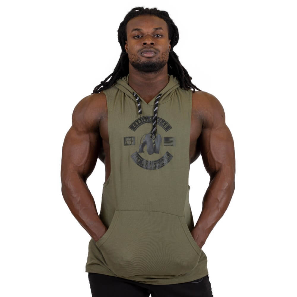Gorilla Wear Lawrence Hooded Tank Top Army Green Gorilla Wear Lawrence Hooded Tank Top Army Green