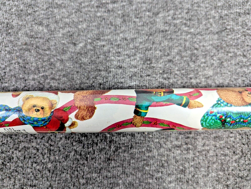 VTG Innisbrook Wraps Gift Wrapping Paper - Christmas Bears Roll 1.5"x24" NOS - Picture 3 of 5