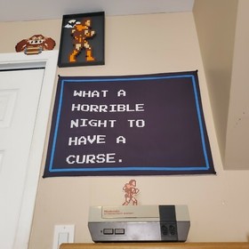 "What a horrible night to have a curse" Castlevania 2 tapestry 18x24 inches NES