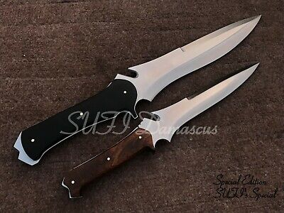 Set of 2 Handmade 5160 Spring Steel RE4 Krauser's Knife,Bowie knife,Tactical,  6