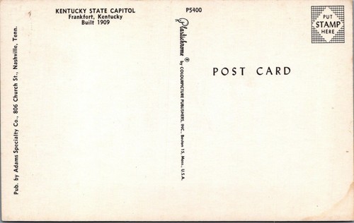 Kentucky State Capitol Frankport Kentucky construido 1909 postal sin publicar - Imagen 2 de 2