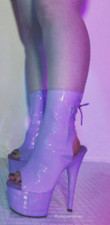 7" Purple Lace Up Ankle Boots Stripper Basic Beginner Pole Dancer Heels Pleaser