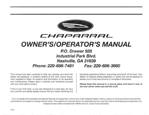1980-2010 Chaparral Boats OWNER'S MANUALS Parts Lists Instructions - Picture 134 of 244