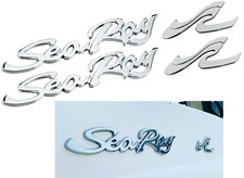 4PCS SEA RAY SEARAY SR SCRIPT CHROME EMBLEM BADGE BOAT LOGO 12-3/4