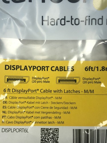 StarTech 6 Fuß DisplayPort zu Display Port Kabel M/M Dual Monitor NEU 20poliger Stecker - Bild 4 von 4