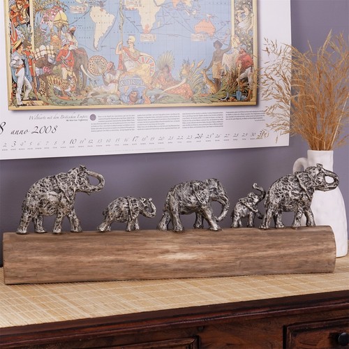 ELEFANTEN DEKO FIGUR | Mangoholz | Aufsteller, Elefanten Familie Holz Skulptur - Bild 7 von 7