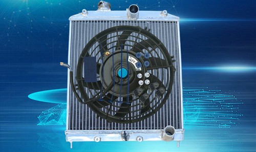Aluminum Radiator+FAN for HONDA CIVIC D15 D16 1992-2000 MT 28mm inlet 92 93 94 - Picture 1 of 6