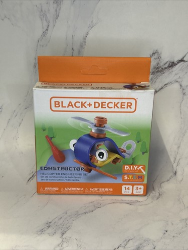 Black + Decker Constructor Helicopter Engineering Set DIY STEM Toy 14 Pcs Age 3+ - Picture 11 of 21