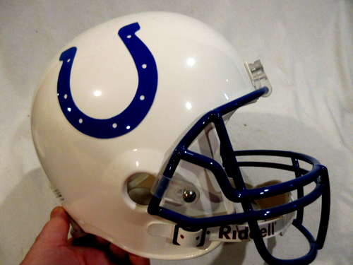 Casco de fútbol americano Riddell réplica tamaño completo Baltimore Colts para exhibición - Imagen 3 de 6