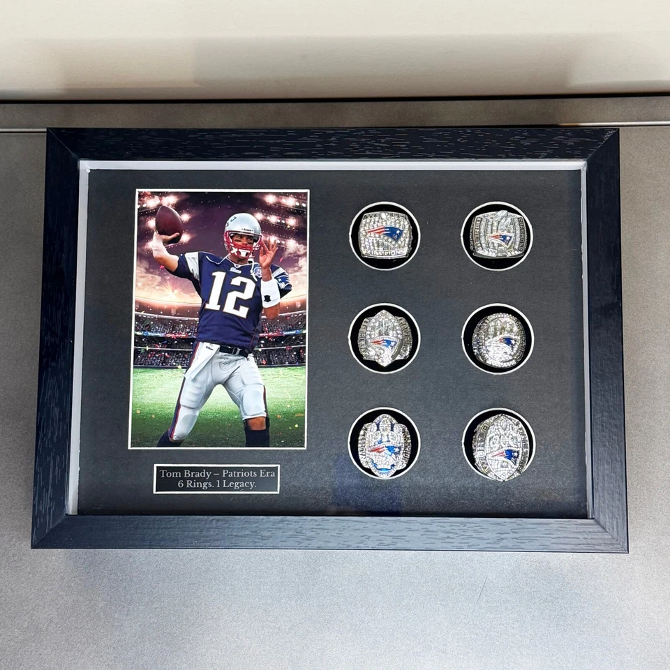 Tom Brady “Patriots Era” Framed Memorabilia – 6X Super Bowl Championship Rings - Image 2 of 4