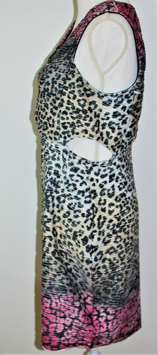 Sexy Vestido Bodycon Mediano Guepardo Brillo Recorte Forma Vientre Ajuste Top Shop - Imagen 3 de 10