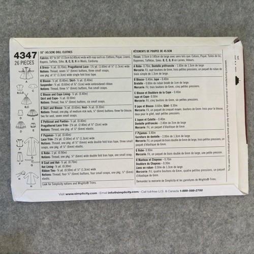 Patrones de costura de ropa para muñecas *ELECCIÓN DEL COMPRADOR* corte/sin cortar - envío gratuito - Imagen 15 de 21