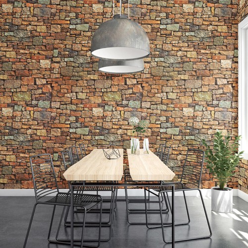Colorful Yellow Brick And Stick Wallpaper Self Adhesive Film Contact Paper Decor - Picture 2 of 7