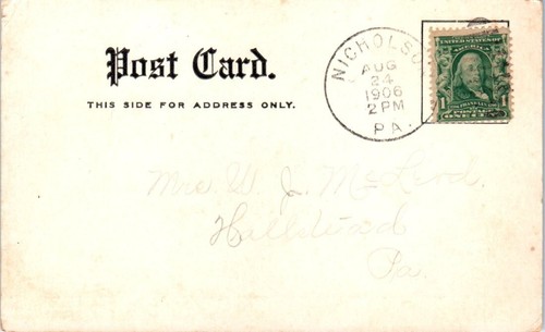 1906 UDB Main Street View, Nicholson Pa. Postkarte P-47 - Bild 2 von 2