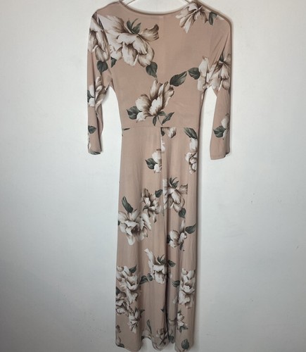 HELLO MIZ Women Wrap Maxi Maternity Dress with Belt Made in USA Navy Floral M - Foto 2 di 8