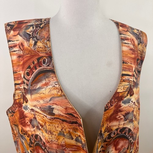 Chaco Canyon Hohokam Tucson AZ Native American Mountain Lion Reversible Vest - Picture 10 of 11