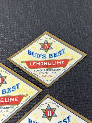 5 Vintage Buds Best label lot Lemon lime cream peach EPHEMERA New Hampshire - Picture 6 of 7