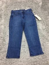 NYDJ Curves 360 Slim Straight Capri Jeans Womens Size 2 Blue Denim Caliente