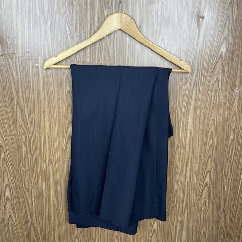 Tuta Stafford 2 pezzi uomo 42L 38x30 blu navy a righe lana doppiopetto punta - Foto 2 di 23