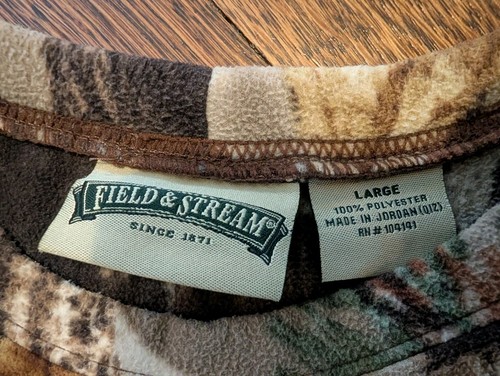 Pullover polar camuflaje Field & Stream cuello falso para hombre grande caza pesca - Imagen 3 de 10