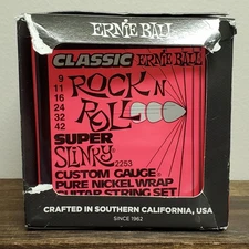 Ernie Ball Super Slinky Classic Rock N Roll Electric Guitar Strings 2253 12-Pack