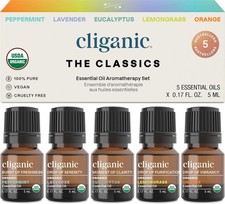 Organic Essential Oils Set (Top 5-The Classic...