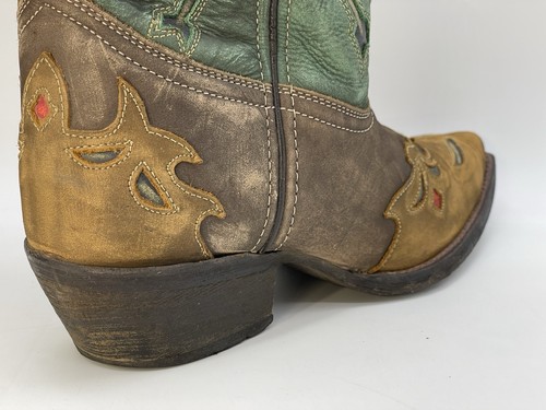 Laredo Miss Kate Women’s Snip Toe Brown Teal Western Boots Leather Size 9.5M - Picture 14 of 22